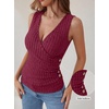 image:imageANRABESS Tank Tops for Women V Neck Sexy Ribbed Knit Slim Fitted Sleeveless Shirts 2026 Summer Dressy Casual Trendy OutfitsBurgundy