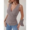 image:imageANRABESS Tank Tops for Women V Neck Sexy Ribbed Knit Slim Fitted Sleeveless Shirts 2026 Summer Dressy Casual Trendy OutfitsDeep Coffee