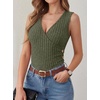 image:imageANRABESS Tank Tops for Women V Neck Sexy Ribbed Knit Slim Fitted Sleeveless Shirts 2026 Summer Dressy Casual Trendy OutfitsDeep Green