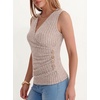 image:imageANRABESS Tank Tops for Women V Neck Sexy Ribbed Knit Slim Fitted Sleeveless Shirts 2026 Summer Dressy Casual Trendy OutfitsLight Khaki