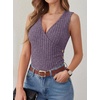 image:imageANRABESS Tank Tops for Women V Neck Sexy Ribbed Knit Slim Fitted Sleeveless Shirts 2026 Summer Dressy Casual Trendy OutfitsPurple