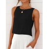 image:imageANRABESS Women Crop Tank Tops High Neck Sleeveless Shirts 2026 Summer Outfits Casual Blouse Beach Vacation ClothesBlack