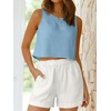 image:imageANRABESS Women Crop Tank Tops High Neck Sleeveless Shirts 2026 Summer Outfits Casual Blouse Beach Vacation ClothesBright Blue