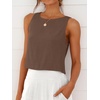 image:imageANRABESS Women Crop Tank Tops High Neck Sleeveless Shirts 2026 Summer Outfits Casual Blouse Beach Vacation ClothesBrown