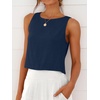 image:imageANRABESS Women Crop Tank Tops High Neck Sleeveless Shirts 2026 Summer Outfits Casual Blouse Beach Vacation ClothesNavy Blue