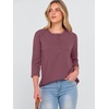 image:imageANRABESS Womens 34 Sleeve Length Waffle Knit Tops Dressy Casual V Neck Button Henley Shirts 2026 Spring Basic Tee ClothesMauve
