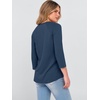 image:imageANRABESS Womens 34 Sleeve Length Waffle Knit Tops Dressy Casual V Neck Button Henley Shirts 2026 Spring Basic Tee ClothesNavy Blue