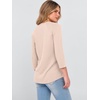 image:imageANRABESS Womens 34 Sleeve Length Waffle Knit Tops Dressy Casual V Neck Button Henley Shirts 2026 Spring Basic Tee ClothesParchment