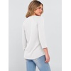 image:imageANRABESS Womens 34 Sleeve Length Waffle Knit Tops Dressy Casual V Neck Button Henley Shirts 2026 Spring Basic Tee ClothesWhite