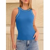 image:imageANRABESS Womens Color Block Tank Tops High Neck Sleeveless Racerback Ribbed Knit Fitted Basic Tee Shirts 2026 Summer ClothesBlue