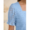image:imageANRABESS Womens Lace Square Neck Blouse Puff Sleeve Soft Top for Dressy Casual Work amp Spring Summer FashionLight Blue