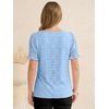 image:imageANRABESS Womens Lace Square Neck Blouse Puff Sleeve Soft Top for Dressy Casual Work amp Spring Summer FashionLight Blue