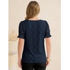 image:imageANRABESS Womens Lace Square Neck Blouse Puff Sleeve Soft Top for Dressy Casual Work amp Spring Summer FashionNavy Blue