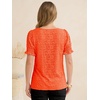 image:imageANRABESS Womens Lace Square Neck Blouse Puff Sleeve Soft Top for Dressy Casual Work amp Spring Summer FashionOrange