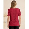 image:imageANRABESS Womens Lace Square Neck Blouse Puff Sleeve Soft Top for Dressy Casual Work amp Spring Summer FashionRed