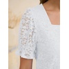 image:imageANRABESS Womens Lace Square Neck Blouse Puff Sleeve Soft Top for Dressy Casual Work amp Spring Summer FashionWhite