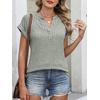 image:imageANRABESS Womens Short Sleeve Henley Shirts V Neck Summer Sweaters 2026 Spring Business Tunic Tops Dressy Casual Work BlousesGreen