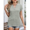 image:imageANRABESS Womens Short Sleeve Henley Shirts V Neck Summer Sweaters 2026 Spring Business Tunic Tops Dressy Casual Work BlousesGreen