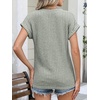 image:imageANRABESS Womens Short Sleeve Henley Shirts V Neck Summer Sweaters 2026 Spring Business Tunic Tops Dressy Casual Work BlousesGreen