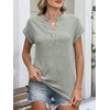 image:imageANRABESS Womens Short Sleeve Henley Shirts V Neck Summer Sweaters 2026 Spring Business Tunic Tops Dressy Casual Work BlousesGreen
