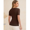 image:imageANRABESS Womens Short Sleeve Sweaters Wool Blend Summer Scoop Neck Casual Business Knit Shirts Slim Fit Work Tops OutfitsChocolate Brown