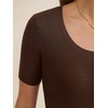 image:imageANRABESS Womens Short Sleeve Sweaters Wool Blend Summer Scoop Neck Casual Business Knit Shirts Slim Fit Work Tops OutfitsChocolate Brown