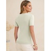 image:imageANRABESS Womens Short Sleeve Sweaters Wool Blend Summer Scoop Neck Casual Business Knit Shirts Slim Fit Work Tops OutfitsCream White