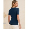 image:imageANRABESS Womens Short Sleeve Sweaters Wool Blend Summer Scoop Neck Casual Business Knit Shirts Slim Fit Work Tops OutfitsDark Teal