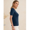 image:imageANRABESS Womens Short Sleeve Sweaters Wool Blend Summer Scoop Neck Casual Business Knit Shirts Slim Fit Work Tops OutfitsDark Teal