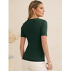 image:imageANRABESS Womens Short Sleeve Sweaters Wool Blend Summer Scoop Neck Casual Business Knit Shirts Slim Fit Work Tops OutfitsDrak Green