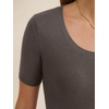 image:imageANRABESS Womens Short Sleeve Sweaters Wool Blend Summer Scoop Neck Casual Business Knit Shirts Slim Fit Work Tops OutfitsDrak Taupe