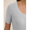 image:imageANRABESS Womens Short Sleeve Sweaters Wool Blend Summer Scoop Neck Casual Business Knit Shirts Slim Fit Work Tops OutfitsLight Grey