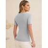 image:imageANRABESS Womens Short Sleeve Sweaters Wool Blend Summer Scoop Neck Casual Business Knit Shirts Slim Fit Work Tops OutfitsLight Grey