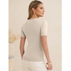 image:imageANRABESS Womens Short Sleeve Sweaters Wool Blend Summer Scoop Neck Casual Business Knit Shirts Slim Fit Work Tops OutfitsParchment
