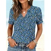 image:imageANRABESS Womens Short Sleeve V Neck Tops Summer Casual TShirts Blouses 2026 Spring Trendy Beach Vacation ClothesBlue White Green Floral