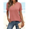 image:imageANRABESS Womens Short Sleeve V Neck Tops Summer Casual TShirts Blouses 2026 Spring Trendy Beach Vacation ClothesCoral