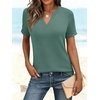 image:imageANRABESS Womens Short Sleeve V Neck Tops Summer Casual TShirts Blouses 2026 Spring Trendy Beach Vacation ClothesGreen