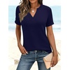 image:imageANRABESS Womens Short Sleeve V Neck Tops Summer Casual TShirts Blouses 2026 Spring Trendy Beach Vacation ClothesNavy Blue