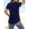 image:imageANRABESS Womens Short Sleeve V Neck Tops Summer Casual TShirts Blouses 2026 Spring Trendy Beach Vacation ClothesNavy Blue