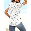 image:imageANRABESS Womens Short Sleeve V Neck Tops Summer Casual TShirts Blouses 2026 Spring Trendy Beach Vacation ClothesWhite Colorful Floral