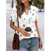image:imageANRABESS Womens Short Sleeve V Neck Tops Summer Casual TShirts Blouses 2026 Spring Trendy Beach Vacation ClothesWhite Colorful Floral