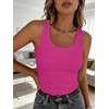 image:imageANRABESS Womens Sleeveless Scoop Neck Tank Tops 2026 Summer Casual Basic Slim Fit Ribbed Knit Racerback Workout Cami ShirtsHot Pink