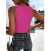 image:imageANRABESS Womens Sleeveless Scoop Neck Tank Tops 2026 Summer Casual Basic Slim Fit Ribbed Knit Racerback Workout Cami ShirtsHot Pink
