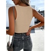 image:imageANRABESS Womens Sleeveless Scoop Neck Tank Tops 2026 Summer Casual Basic Slim Fit Ribbed Knit Racerback Workout Cami ShirtsLight Khaki