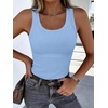 image:imageANRABESS Womens Sleeveless Scoop Neck Tank Tops 2026 Summer Casual Basic Slim Fit Ribbed Knit Racerback Workout Cami ShirtsSky Blue