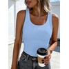 image:imageANRABESS Womens Sleeveless Scoop Neck Tank Tops 2026 Summer Casual Basic Slim Fit Ribbed Knit Racerback Workout Cami ShirtsSky Blue