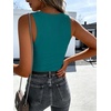 image:imageANRABESS Womens Sleeveless Scoop Neck Tank Tops 2026 Summer Casual Basic Slim Fit Ribbed Knit Racerback Workout Cami ShirtsTeal
