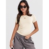 image:imageANRABESS Womens Soft Short Sleeve TShirt Crew Neck Top Slim Fit Basic Tee for Summer Casual Y2k Everyday WearApricot