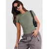 image:imageANRABESS Womens Soft Short Sleeve TShirt Crew Neck Top Slim Fit Basic Tee for Summer Casual Y2k Everyday WearArmy Green