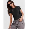 image:imageANRABESS Womens Soft Short Sleeve TShirt Crew Neck Top Slim Fit Basic Tee for Summer Casual Y2k Everyday WearBlack